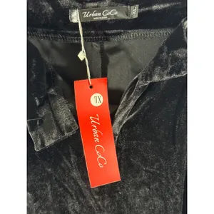 Urban CoCo Black Velvet Wide Leg Pants High‎ Waist Trousers XL NWT Whimsigoth thumbnail 9