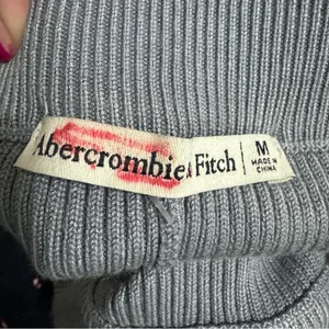 Abercrombie & Fitch Flare Leg Slit Knit Pants Blue Medium Lounge Ribbed thumbnail 2