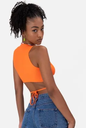 Adika Bright Orange Crop Top thumbnail 1