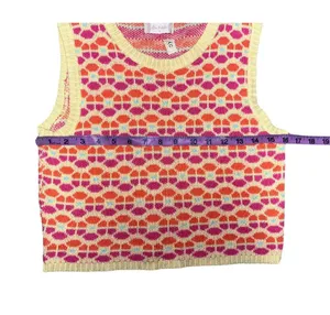 Altar'd State Pink and Orange Knit Retro Sweater Small thumbnail 6