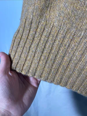 360 Sweater Womens Cashmere Wool Mustard Tan Turtleneck Sweater Medium thumbnail 7