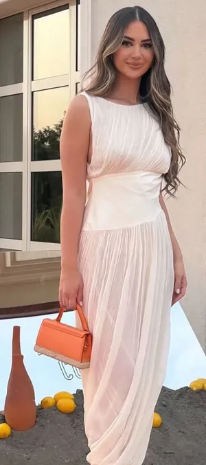 Zara NWT ZW collection ivory off white White asymmetrical bubble hem midi dress thumbnail 1
