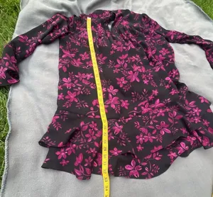 Parker Purple Floral V-neck Flounce Dress Size L thumbnail 12