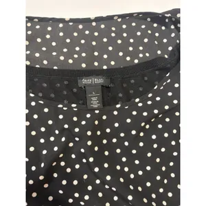 White House Black Market‎ Polka Dot Sleeveless Shell Top Black White Large thumbnail 3