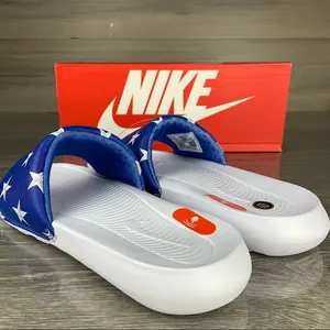 Red White Blue Patriotic USA Nike Star Print Slides,Mens 7, Womens 8.5 thumbnail 5