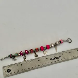 NRQ Avon pink heart tinkerbell rose charm bracelet thumbnail 8
