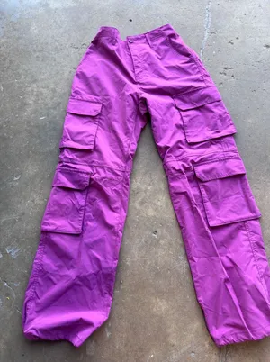 Love Tree Magenta Purple Cargo Pants High Waisted Multi Pocket Utility Womens S thumbnail 1