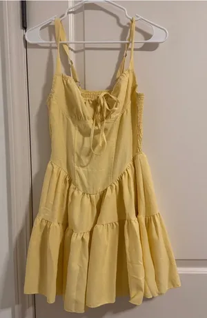 PacSun Yellow Tiered Spaghetti-Strap Sundress thumbnail 1