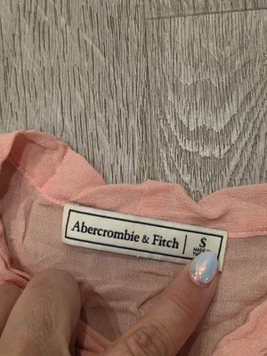 Abercrombie & Fitch Sheer Light Pink Ruffle Sleeve Tie-Neck Blouse Womens Size S thumbnail 4