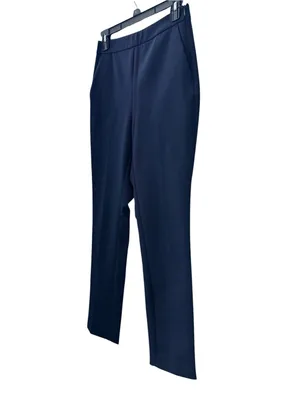 ZARA Navy Straight-Leg Trousers thumbnail 6