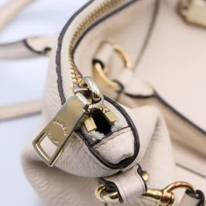 Coach Emma Satchel Women Small Cream Pebbled Leather Handbag F31466 Gold thumbnail 8