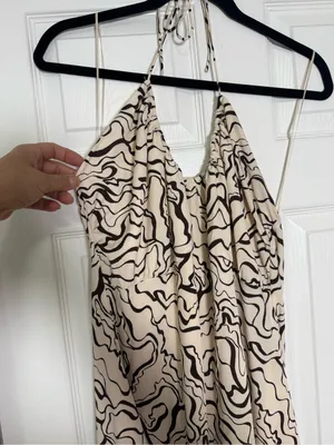 Abercrombie & Fitch Halter Ruched Abstract Print Mini Dress Size XL thumbnail 6