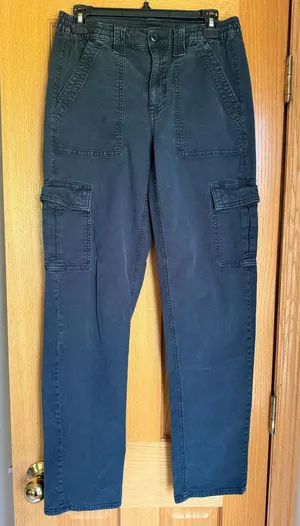 American Eagle Women Stretch Cargo Straight Pants Blue Gray Size 6 Long Tall thumbnail 1
