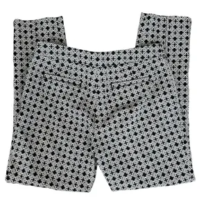 Tory Burch Women’s Callie Jaquard Seamed Black Ivory Mid Rise Cropped Pants Sz 8 thumbnail 7