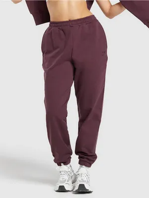 Gymshark Rest Day Sweats Joggers Medium Deep Plum Marl‎ Purple Sweatpants thumbnail 1