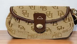 Dooney & Bourke Brown Accessory Snap Pouch Wristlet‎ thumbnail 1