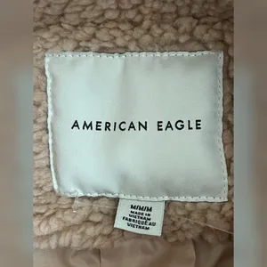 American Eagle Women’s Mid Length Sherpa Teddy Tan Color Coat Size-M thumbnail 3