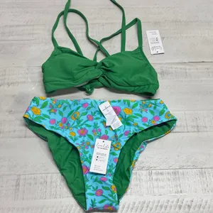 Cupshe Colorful Garden Bikini Top & Reversible Bottoms Set thumbnail 3