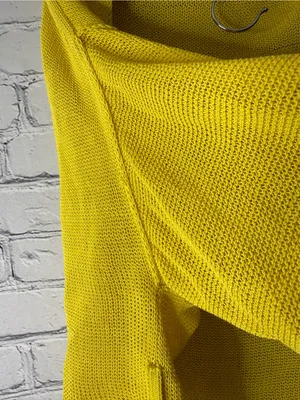 Free People Sunny Yellow Open-Front Knit Cardigan size small thumbnail 4