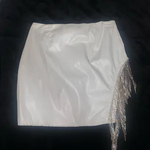 Windsor White Mini Skirt with Fringe thumbnail 1