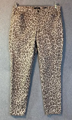 Nine West Gramercy Skinny Ankle‎ Women's Sz 14 Brown Leopard Print Stretch Jeans thumbnail 1