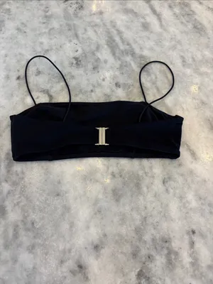 Reformation Monaco Black Strappy Bandeau Bikini Top - Women thumbnail 3