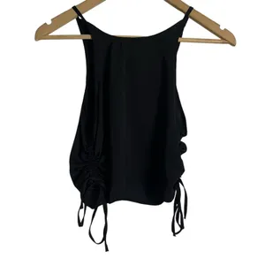 Zara Black Ruched Sleeveless Side Tie Crop Top Size XS thumbnail 2