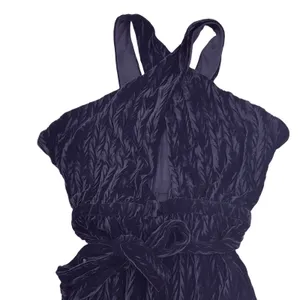 Sadie & Sage Textured Velvet Halter Jumpsuit Keyhole Crisscross Medium Glam thumbnail 4