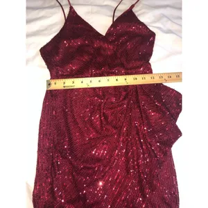 Cocktail Dress Size S Red Sparkle Sequined Party Cocktail Disco Wedding Guest thumbnail 5