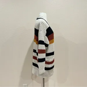Express Multicolor Striped Open Front Oversized Cardigan Size XS thumbnail 12