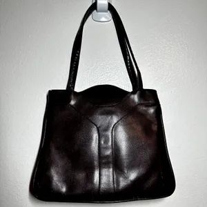 Vintage Shoulder Bag Purse Swivel Mirror Faux Patent Leather Red 12"x10"x3.5" thumbnail 3