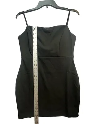Windsor Black Bow Back Bodycon Mini Dress Women’s L Spaghetti Strap NWT thumbnail 7