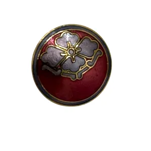 Vintage‎ Cloisonne Earrings Red Purple Flower Enamel Earrings Gold Tone Studs thumbnail 5