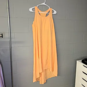 Halara Breezeful Backless Racerback High Low Flowy Midi Dress in Peach Sz Medium thumbnail 6