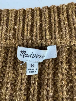 Madewell Gold Yellow Pleat Sleeve Pullover V Neck 90s Style Sweater Sz Medium thumbnail 7
