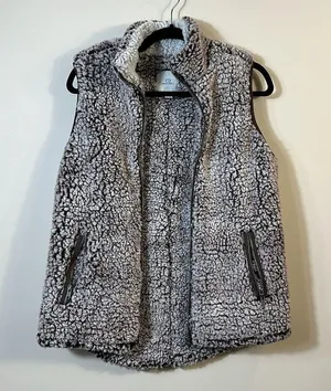 Thread + Supply Brown Off White Sleeveless Sherpa Vest Women Size Small thumbnail 10