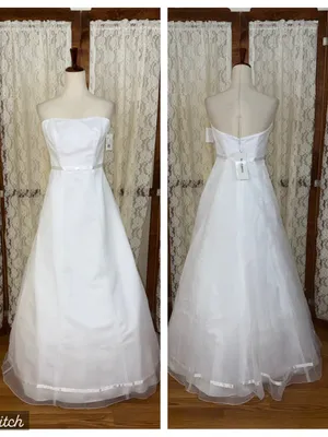 Pretty NEW Vintage Y2K David’s Bridal Organza Wedding Gown thumbnail 2
