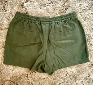 J.Crew Seaside Linen Blend Pull On Shorts Olive Green Size Small thumbnail 2