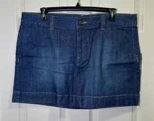 GAP Y2K Denim Skirt Mini Jean Skirt Size 18 Medium Wash thumbnail 1