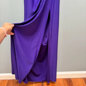Tadashi Shoji Bellona Draped Jersey Maxi Gown in Purple L thumbnail 10