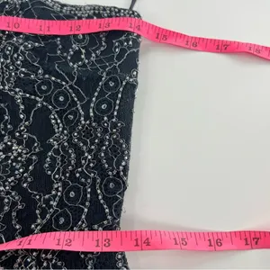 Teri‎ Jon Ricki Freeman beaded silk ruffle dress sz 6 thumbnail 3