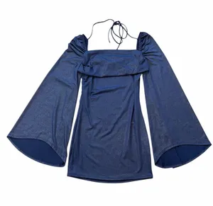 Lucy in the Sky Navy Off-Shoulder Bell Sleeve Dress thumbnail 1