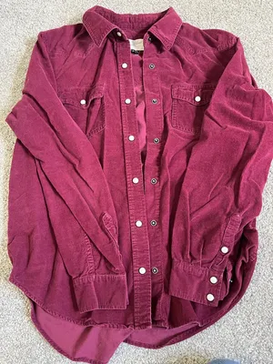 Universal Threads Corduroy burgundy button up thumbnail 1