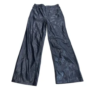 Urban Outfitters Faux Leather Wide Leg Pants Women's 30 High Rise 5 Pocket thumbnail 2
