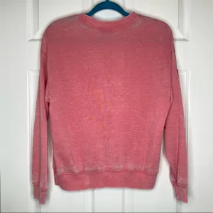 SKECHERS Womens Pink Logo Burnout Crew Neck Pullover Sweatshirt Size XS thumbnail 3