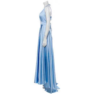 Mac Duggal Powder Blue Satin High Slit Gown Size 8 Evening‎ Dress thumbnail 6