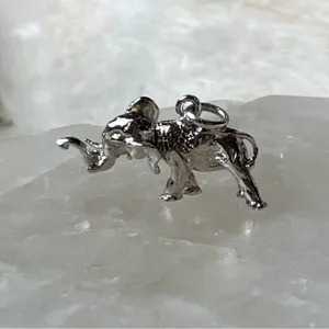 Silver Elephant Charm Pendant thumbnail 3