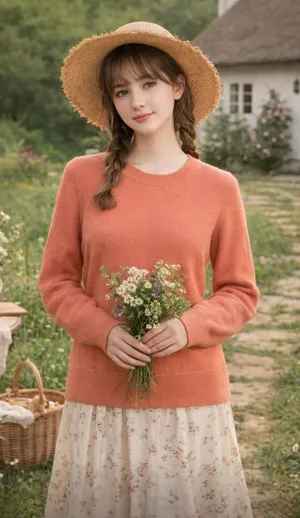 NAADAM Cashmere Crewneck Pullover Sweater Knitwear Terracotta Pink Medium thumbnail 1