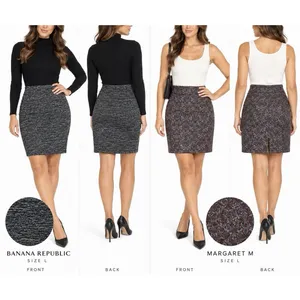 Banana Republic Margaret M Women’s Skirt Bundle Size L Gray Print 2 Piece Lot thumbnail 2