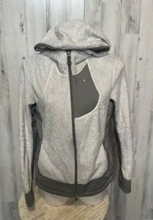 Köppen Grey Teddy Bear High-Pile Fleece Full-Zip Performance Jacket Hoodie Size thumbnail 1